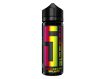 Schwarze 120ml Flasche 5EL Red Green Splash Longfill Aroma mit buntem Etikett.