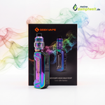 GeekVape Aegis Solo 3 E-Zigaretten Set in Rainbow-Optik mit Z Subohm 2021 Tank vor schwarzer Box.
