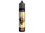 Revoltage Tobacco Gold Longfill Aroma in einer Flasche mit Totenkopf-Design auf goldenem Etikett.