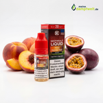 SC Red Line Peach Passion Fruit V2 Nikotinsalz Liquid mit Pfirsichen und Passionsfrüchten.
