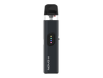 Schwarzes Smok Novo Go E-Zigaretten Set mit vierfarbiger LED-Anzeige und transparentem Pod.