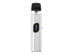 Smok Novo Go E-Zigaretten Set in Silber mit vierfarbiger LED-Anzeige und schwarzem Mundstück.