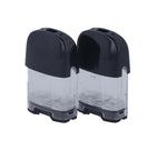 Zwei Uwell Caliburn G Cartridges mit schwarzem Mundstück und transparentem Tank.