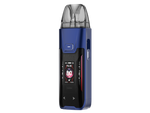 Vaporesso LUXE XR MAX 2 E-Zigaretten Set in Blau mit digitalem Display und transparentem Pod.