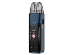 Vaporesso LUXE XR MAX 2 E-Zigaretten Set in Blau mit digitalem Display und transparentem Pod.