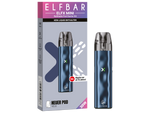 Elfbar Elfx Mini E-Zigaretten Set in Blau mit Verpackung und neuem V2.0 Pod.