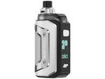GEEKVAPE Aegis Hero 5 E-Zigarette in Silber mit schwarzem Display.