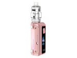 Rosa Geekvape Aegis Mini 5 E-Zigaretten Set mit silbernem Z Nano 3 Clearomizer und Farbdisplay.
