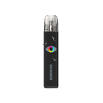 Schwarzer GeekVape Sonder Q 2 E-Zigaretten-Set mit Augen- und Blitzdesign.
