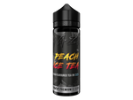 MaZa Peach Ice Tea Longfill Aroma in einer schwarzen 120 ml Liquidflasche.