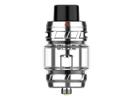 Vaporesso iTank T Dual Mesh Clearomizer aus Edelstahl und Glas mit schwarzer Kappe.