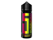 Schwarze 120ml Flasche 5EL Red Green Splash Longfill Aroma mit buntem Etikett.