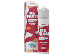 Dr. Frost Arctic Edition Raspberry Guava Aroma in einer 10 ml Flasche mit passender Verpackung.