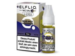 ELFLIQ Blue Razz Lemonade Nikotinsalz Liquid in einer 10ml Flasche mit 20mg/ml Nikotingehalt.
