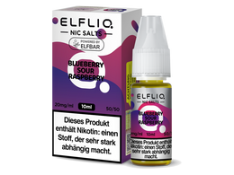 ELFLIQ Blueberry Sour Raspberry Nikotinsalz Liquid 10ml 20mg - Blaubeer Himbeere E-Liquid von Elf Bar
