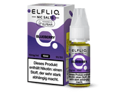ELFLIQ Blueberry Nikotinsalz Liquid in einer 10ml Flasche mit passender lila Verpackung.