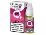 ELFLIQ Cherry Cola Nikotinsalz Liquid in einer 10 ml Flasche neben der passenden Verpackung in der Niktoinstärke 20 mg/ml