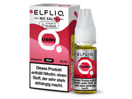 ELFLIQ Cherry Nikotinsalz Liquid 10ml – intensiver Kirschgeschmack, Nic Salt 10mg/ml, 50/50 VG/PG, powered by Elfbar
