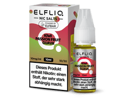 ELFLIQ Kiwi Passion Fruit Guava Nikotinsalz Liquid in der 10ml Flasche mit Verpackung.
