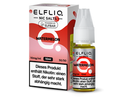 ELFLIQ Nikotinsalz Liquid Watermelon 10ml Flasche mit Wassermelonen-Geschmack.