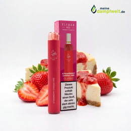 Elfbar T600 Einweg E-Zigarette Strawberry Cheesecake mit Erdbeeren und Käsekuchenstücken.