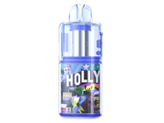 Blaue GEEKVAPE Kloud Einweg E-Zigarette mit transparentem Gehäuse und buntem Holly-Schriftzug.