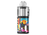 GEEKVAPE Kloud Einweg E-Zigarette mit transparentem Gehäuse und buntem Stadt-Design.