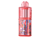 Rosa Geekvape Kloud Einweg E-Zigarette mit transparentem Gehäuse und Londoner Stadt-Motiv.