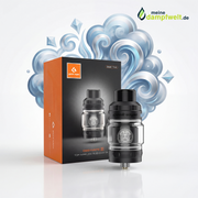 GeekVape Z Subohm 5 Clearomizer in Schwarz mit 5,5 ml Glastank und Top Airflow Control.