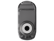 Draufsicht auf einen transparenten JustFog GLENT Filter Pod mit integriertem Verdampferkopf.