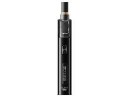 JustFog GLENT PRO E-Zigaretten Set in Schwarz mit Display und Filter-Mundstück.