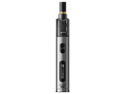 Das JustFog GLENT PRO E-Zigaretten Set in Silber mit Display und schwarzem Mundstück.