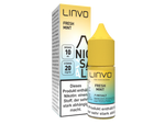 Linvo Nikotinsalz Liquid Fresh Mint in einer 10 ml Flasche mit passender Verpackung.