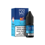 Pod Salt Bubble Blue Nikotinsalz Liquid mit 11mg/ml Nikotingehalt.