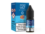 Pod Salt Fusion Bubble Blue Nikotinsalz Liquid mit Totenkopf-Symbol.