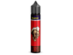 Revoltage Tobacco Red Longfill Aroma in einer Flasche mit Totenkopf-Logo auf rotem Hintergrund.