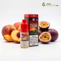 SC Red Line Peach Passion Fruit V2 Nikotinsalz Liquid mit Pfirsichen und Passionsfrüchten.