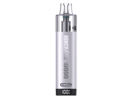Uwell Nunchaku 10000 E-Zigarette in Silber mit Display.