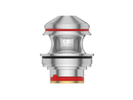 Ein silberner Uwell Valyrian IV Verdampferkopf mit roten Dichtungsringen und 0,35 Ohm Kennzeichnung.