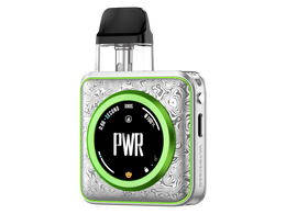 Vaporesso XROS 5 Nano E-Zigaretten Set mit rundem Touchscreen und silbernem Muster.