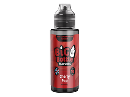 Big Bottle Longfill Aroma Cherry Pop in einer 10 ml Flasche mit rotem Etikett.