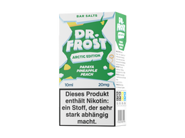 Dr. Frost Arctic Edition Nikotinsalz Liquid mit Papaya, Ananas und Pfirsich Geschmack in 20mg.