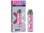 Elfbar Elfx Mini E-Zigaretten Set in Rosa mit Verpackung und 30W Leistungsangabe.