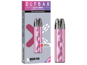 Elfbar Elfx Mini E-Zigaretten Set in Rosa mit Verpackung und 30W Leistungsangabe.