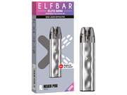 Elfbar Elfx Mini E-Zigaretten Set in Silber mit Verpackung und neuem V2.0 Pod.