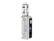 Silbernes Geekvape Aegis Mini 5 E-Zigaretten Set mit digitalem Display und Z Nano 3 Clearomizer.