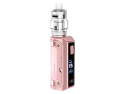 Rosa Geekvape Aegis Mini 5 E-Zigaretten Set mit silbernem Z Nano 3 Clearomizer und Farbdisplay.