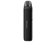 Das Lost Vape Thelema Aura S E-Zigaretten Set in Schwarz mit Carbon-Optik und transparentem Pod.