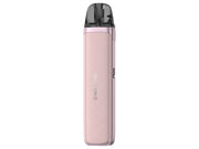 Das Lost Vape Thelema Aura S E-Zigaretten Set in Rosa mit strukturiertem Gehäuse und dunklem Pod.