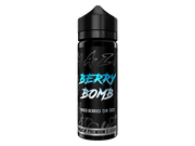 MaZa Berry Bomb Longfill E-Juice in einer schwarzen 120 ml Flasche mit blauem Schriftzug.